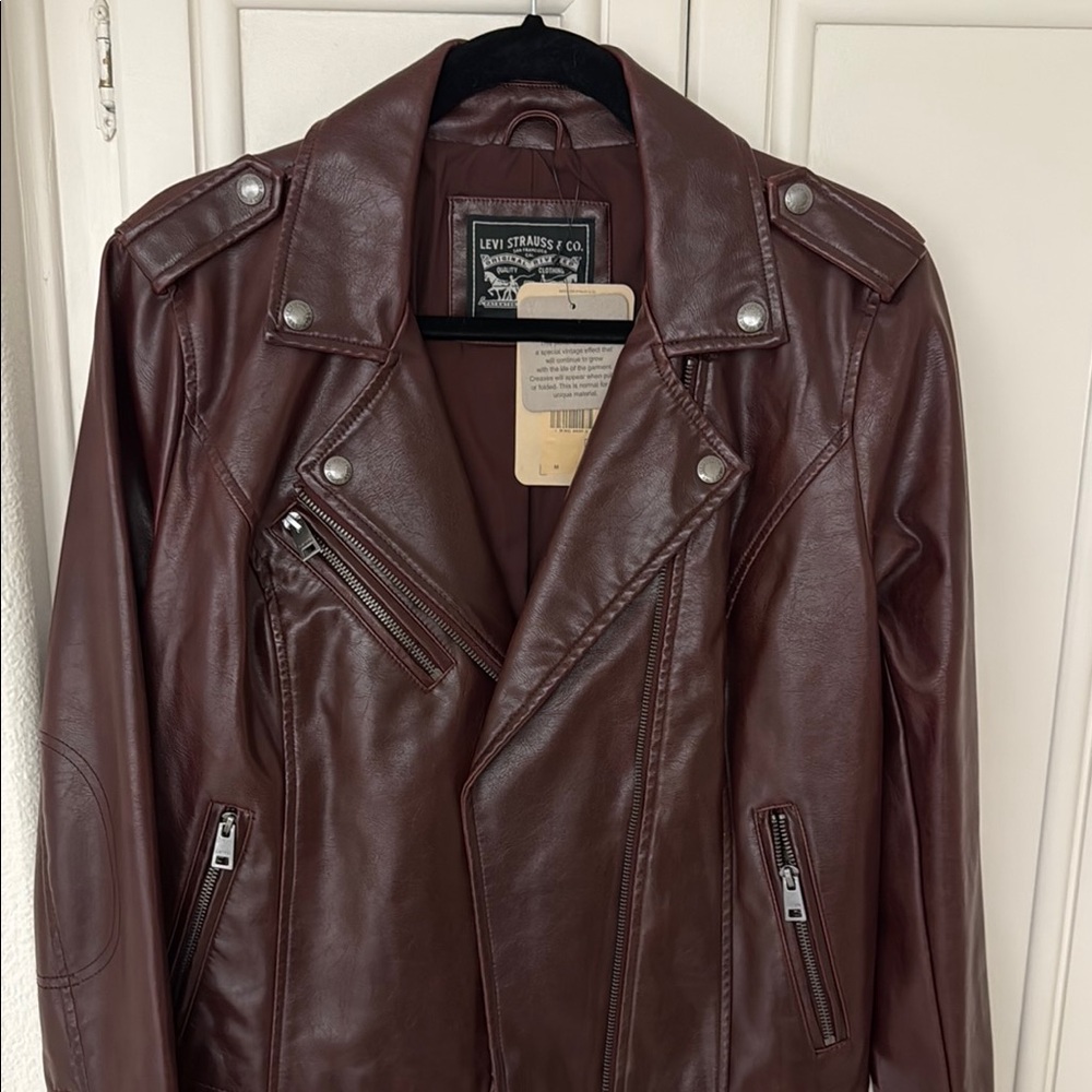 Levi's Women's Brown Faux Leather Moto Jacket